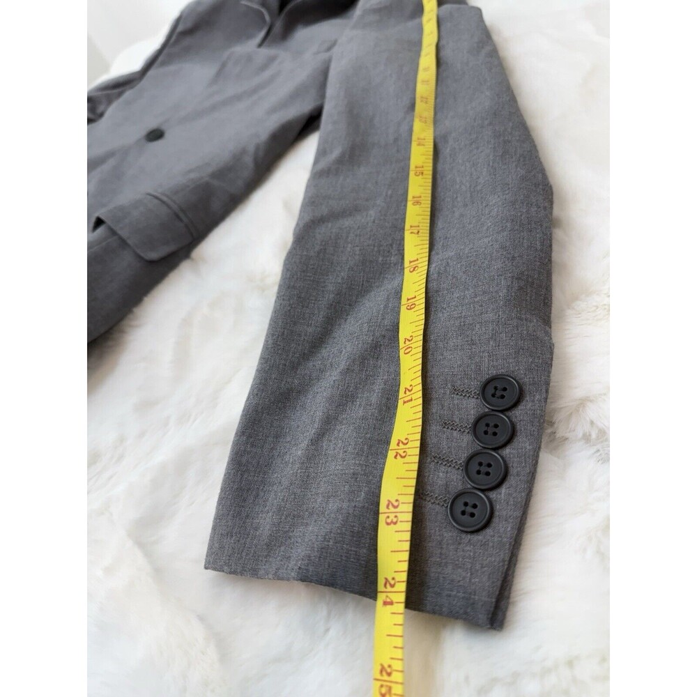 HM Slim Fit Blazer Mens 38R Gray  Elbow Patches Two Button - Picture 5 of 13